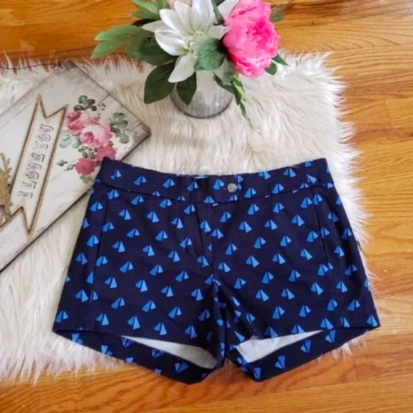 J.Crew factory Stretch Dark blue with light blue triangle prints 0 - Picture 2 of 5